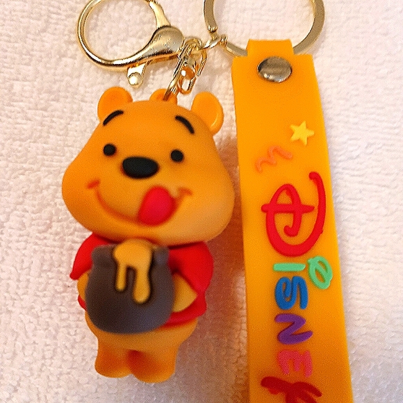 Winnie the Pooh Keychain Wristlet Design Silicone Clip On - Picture 2 of 4